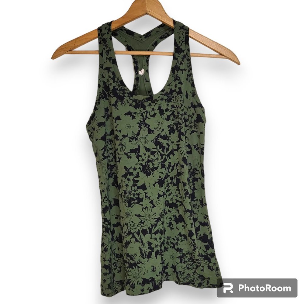 Lululemon Cool Racer Back Tank Top Floral Size 8